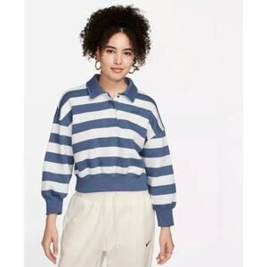 Nike Sportswear Fleece Phoenix Cropped Pullover Polo Sweatshirt Womens  Small